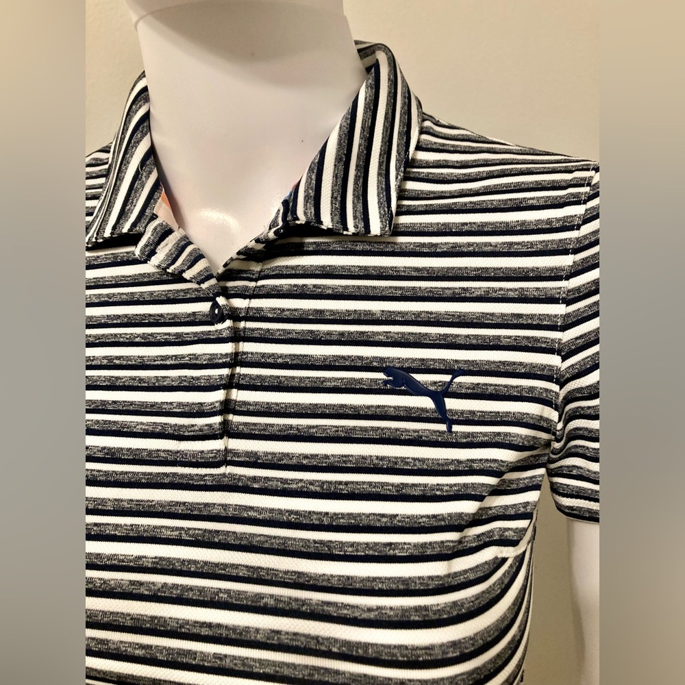 Puma Kids Classic Stripped Polo T-Shirt Sz L - Picture 5 of 6